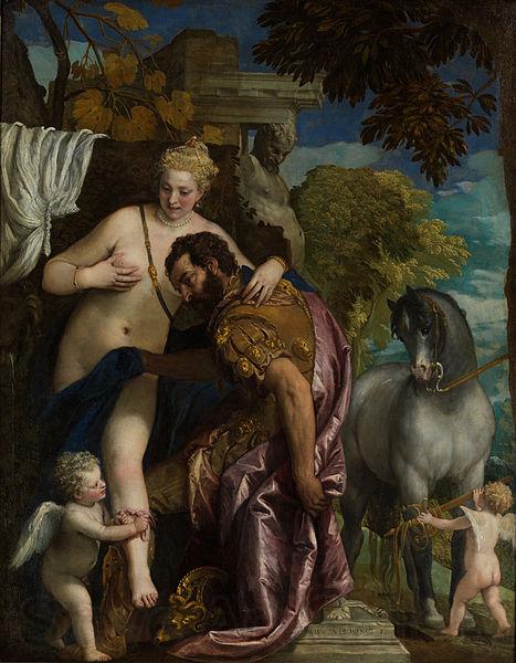 Paolo  Veronese Mars and Venus United by Love Spain oil painting art